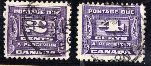 CANADA 1933 POSTAGE DUE 2c + 4c V.F.USED. SG D15 + D16. CAT 20 POUNDS.