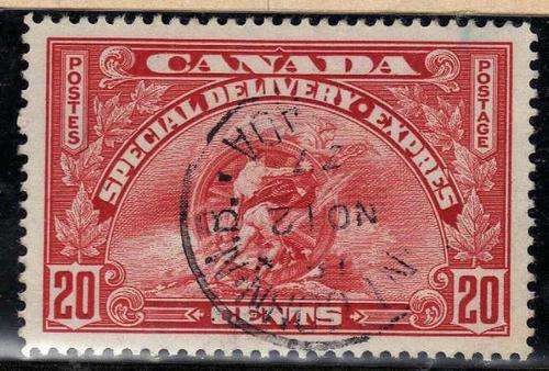 CANADA 1935 SPECIAL DELIVERY 20c VERY FINE USED. SG S8. CAT 5 POUNDS.