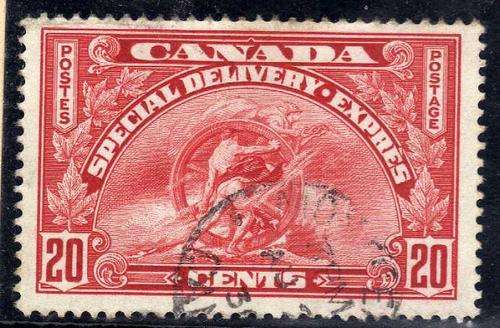 CANADA 1935 SPECIAL DELIVERY 20c VERY FINE USED. SG S8. CAT 5 POUNDS.
