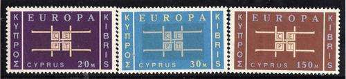 CYPRUS 1963 EUROPA SET OF 3 MOUNTED MINT. SG 234-6. CAT 24 POUNDS.