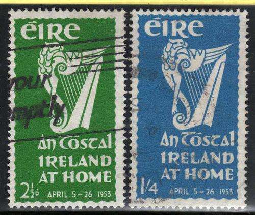 IRELAND 1953 "IRELAND AT HOME FESTIVAL" SET OF 2 VERY FINE USED. SG 154-5. CAT 26 POUNDS.