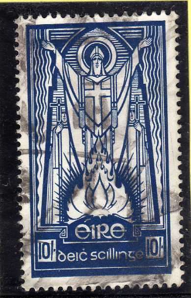 IRELAND 1940-68 DEFIN 10/- GOOD USED. SG 125. CAT 7 POUNDS.