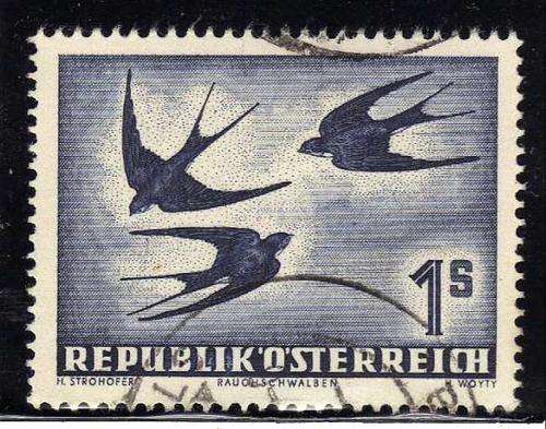 AUSTRIA 1950 AIR 1s VERY FINE USED. SG 1216. CAT 30 POUNDS.