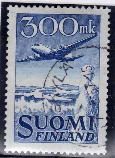 FINLAND 1950 AIR 300mk VERY FINE USED. SG 488. CAT 5,50 POUNDS.