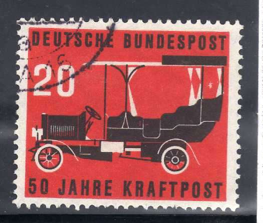 GERMANY 1955 "50th ANNIV OF POSTAL MOTOR TRANSPORT" 20pf VFU. SG 1137. CAT 6,50 POUNDS.