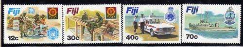 FIJI 1996 "DISCIPLINED FORCES" SET OF 4 U.M.M. SG 632-5. CAT 4,60 POUNDS.