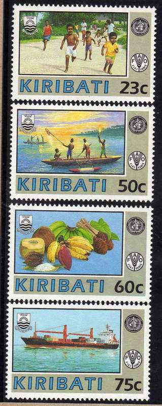 KIRIBATI 1992 "U.N. HEALTH" SET OF 4 U.M.M. SG 390-93. CAT 5,30 POUNDS.