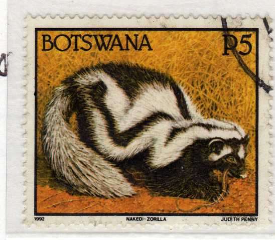 BOTSWANA 1992 ANIMAL DEFIN 5P VFU. SG 754. CAT 10 POUNDS.