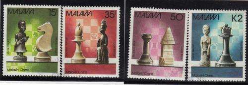 MALAWI 1988 "CHESS PIECES" SET OF 4 V.F.USED. SG 780-3. CAT 13 POUNDS.