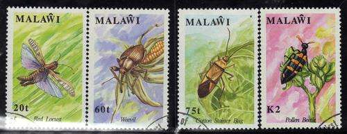 MALAWI 1991 "INSECTS" SET OF 4 VFU. SG 868-71. CAT 12 POUNDS.
