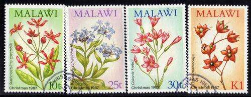 MALAWI 1987 "WILD FLOWERS" SET OF 4 VFU. SG 776-779. CAT 9,50 POUNDS.