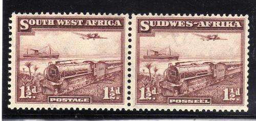 SWA 1937 "MAIL TRAIN" ADDITIONAL DEFIN 1,5d PAIR U.M.M. SG 96. CAT 29 POUNDS.