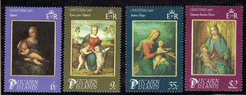 PITCAIRN ISLANDS 1985 "CHRISTMAS ART" SET OF 4 UMM. SG 277-280. CAT 6,10 POUNDS.