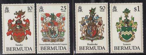 BERMUDA 1983 "COAT OF ARMS - 1st SERIES" SET OF 4 UMM. SG 457-460. CAT 6 POUNDS.