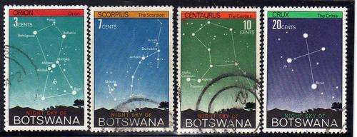 BOTSWANA 1972 "NIGHT SKY" SET OF 4 V.F.U. SG 290-293. CAT 5,25 POUNDS.