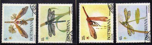 BOTSWANA 1983 "DRAGON FLIES" SET OF 4 VFU. SG 550-553. CV 5,50 POUNDS