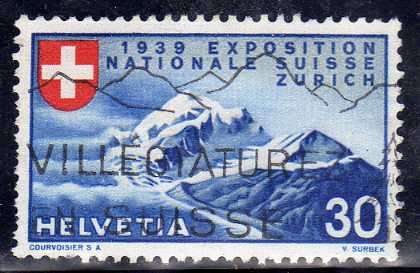 SWITZERLAND 1939 "NATIONAL EXHIBITION" 30c FRENCH FINE USED. SG 393F. CAT 13 POUNDS.