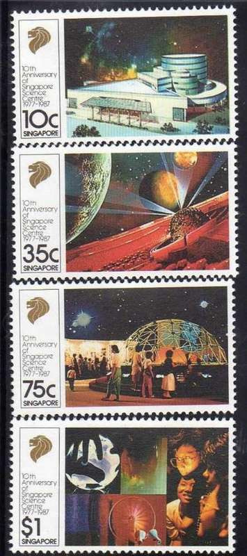 SINGAPORE 1987 "10th ANNIV SCIENCE CENTRE" SET OF 4 UMM. SG 564-7. CAT 4,60 POUNDS.