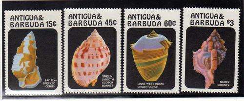 ANTIGUA & BARBUDA 1986 "SEA SHELLS" SET OF 4 UMM. SG 1023-1026. CAT 10 GBP.