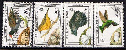 BRITISH VIRGIN ISLANDS 1990 "BIRDS" PART SET OF 4 FINE-VFU. SG 734 & 736-738. CAT 8 GBP.