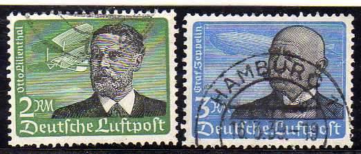 GERMANY 1934 AIR 2M + 3M VERY FINE USED. SG 535-536. CAT 86 POUNDS. (2013)