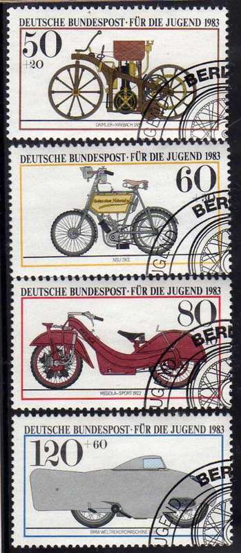 GERMANY WEST 1983 "YOUTH WELFARE MOTOR CYCLES" SET OF 4 V.F.U. SG 2018-21. CAT 6 GBP.