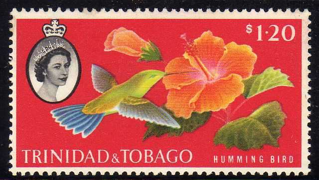 TRINIDAD + TOBAGO 1960 DEFIN $1,20 "HUMMINGBIRD" LMM. SG 296. CAT 15 POUNDS.