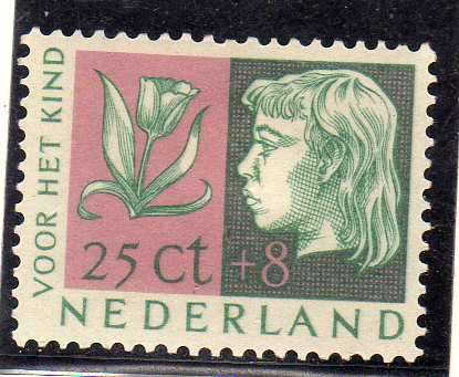 NETHERLANDS 1953 "CHILD WELFARE FUND" 25 + 8c FINE MM.  SG 795. CAT 16 POUNDS.