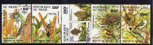 NIGER 1985 "VEGITATION PROTECTION" SET OF 5 VFU. SG 1042-46. CAT 5 POUNDS.