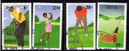KENYA 1995 GOLF SET OF 4 VFU. SG 642-45. CAT 8 POUNDS.