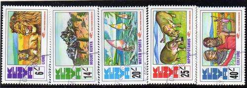 KENYA 1996 "TOURISM" SET OF 5 VFU. SG 690-94. CAT 5,10 POUNDS.