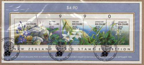 NEW ZEALAND 1990 "STAMP EXHIBITION" MINI SHEET VFU. SG MS 1547. CAT 4,50 POUNDS.