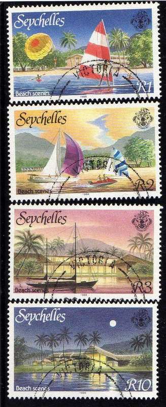 SEYCHELLES 1988 "TOURISM" SET OF 4 VFU. SG 683-686. CAT 8,80 POUNDS.