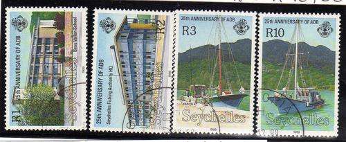 SEYCHELLES 1989 "AFRICAN DEVELOPMENT BANK ANNIV" SET OF 4 VFU. SG 763-67. CAT 13,75 POUNDS.