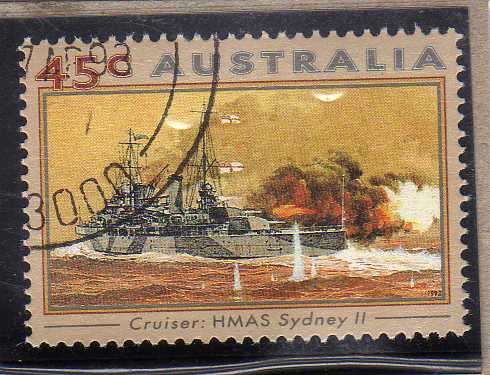 AUSTRALIA 1993 "WWII NAVAL VESSELS" SET OF 4 VFU. SG 1397-1400. CAT 7,65 POUNDS.