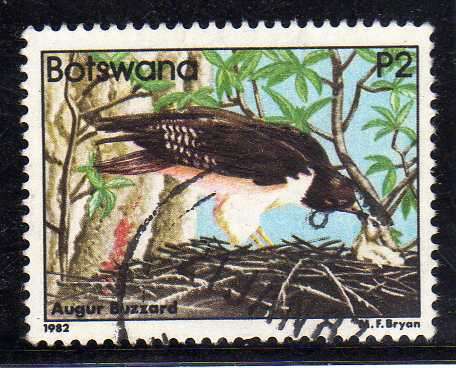 BOTSWANA 1982. P2 BIRD DEFINITIVE "AUGUR BUZZARD" VFU. SG 532.CAT 17 POUNDS.