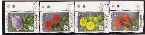 SWAZILAND 1987 "GARDEN FLOWERS" SET OF 4 VFU. SG 533-6. CAT 14,50 POUNDS.