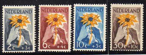 NETHERLANDS 1949 "RELIEF FUND" SET OF 4 MOUNTED MINT. SG 702-705.