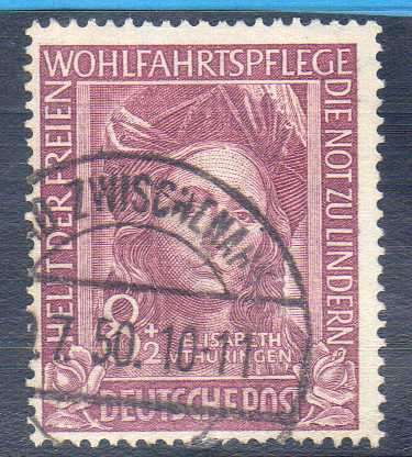 GERMANY 1949 REFUGEES RELIEF FUND 8 +2pf  VFU. SG 1039. CV 25 POUNDS