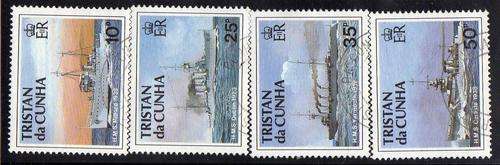 TRISTAN DA CUNHA 1991 "ROYAL NAVY SHIPS" 2nd SERIES SET OF 4 VFU. SG 509-12. CAT 10 POUNDS.