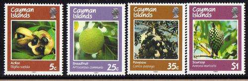 CAYMAN ISLANDS 1987 "FRUITS" SET OF 4 U.M.M. SG 652-5. CAT 9,25 POUNDS.