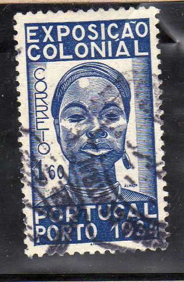 PORTUGAL 1934 "COLONIAL EXHIBITION" 1E60 BLUE FINE USED. SG 880. CAT 20 POUNDS.