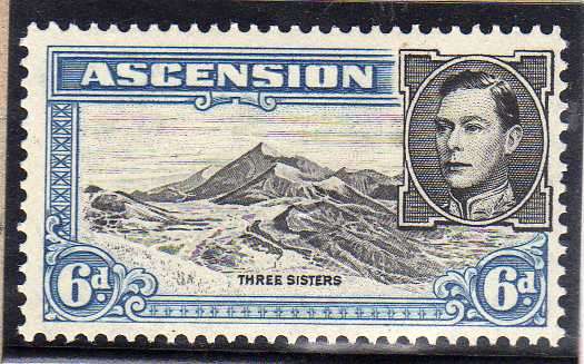 ASCENSION 1938 DEFINITIVE 6d PERF 13 UMM. SG 43a CV 10 POUNDS.