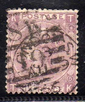 GREAT BRITAIN 1865-1867 6d WITH HYPHEN PLATE 5 GOOD USED. SG 97. CAT 140 POUNDS. (2018)