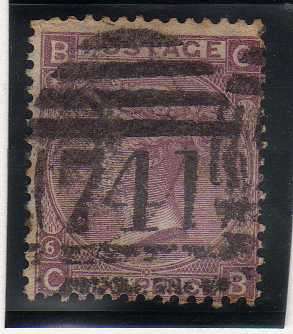 GREAT BRITAIN 1867-80 6d LILAC, WITH HYPHEN, PLATE 6 FINE USED. SG 105. CV 150 GBP. (2018)
