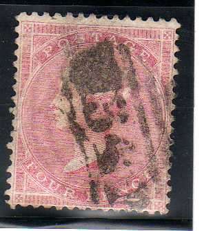GREAT BRITAIN 1855-57 4d ROSE FINE USED W/MARK LARGE GARTER. SG 66. CAT 110 POUNDS.