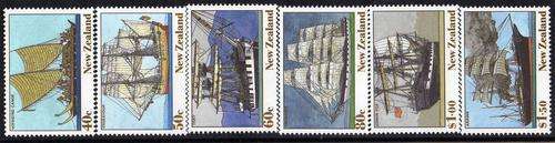 NEW ZEALAND 1990 "N.Z. HERITAGE - SHIPS" SET OF 6 UMM. SG 1541-6. CAT 7,40 POUNDS.