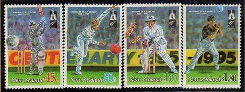 NEW ZEALAND 1994 "CENT N.Z. CRICKET COUNCIL" SET OF 4 UMM. SG 1850-53. CAT 6,80 POUNDS.