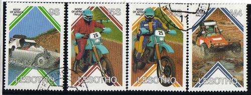 LESOTHO 1987 "ROOF OF AFRICA MOTOR RALLY" SET OF 4 VFU. SG 750-3. CAT 5 POUNDS.