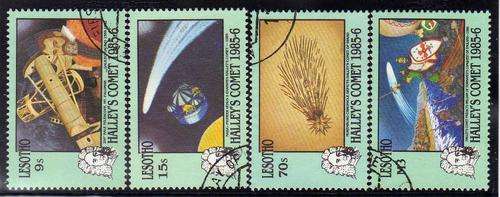 LESOTHO 1986 "HALLEY'S COMET" SET OF 4 VFU. SG 691-4. CAT 6,50 POUNDS.